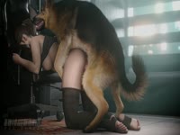 Big furry dog screws a hot beastiality lover's pussy from behind